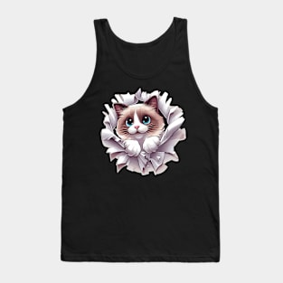 Funny Cut Out Cat Selfie Tank Top